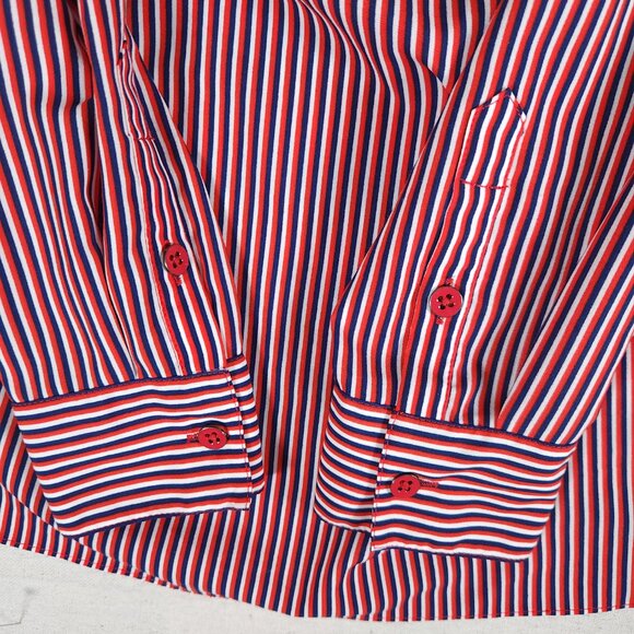 Cabi Franklin Striped Top Womens Pullover Sz M Red White Blue Patriotic Blouse - Picture 8 of 13